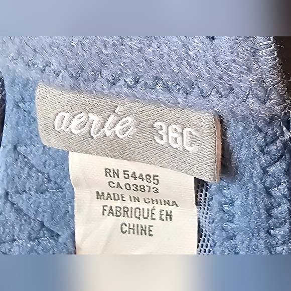 Aerie •Size 36C• Blue Wireless Lace Bra Padded Cups Criss-Cross Back Strap - Picture 5 of 5